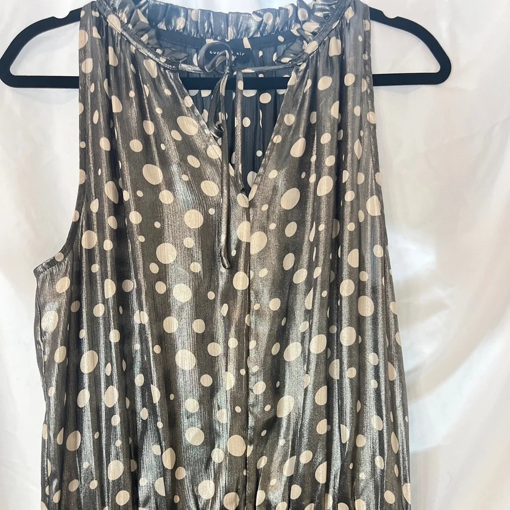 Anthropologie Current Air Metallic Polka Dot Dress β Size Mβ - Picture 4 of 15